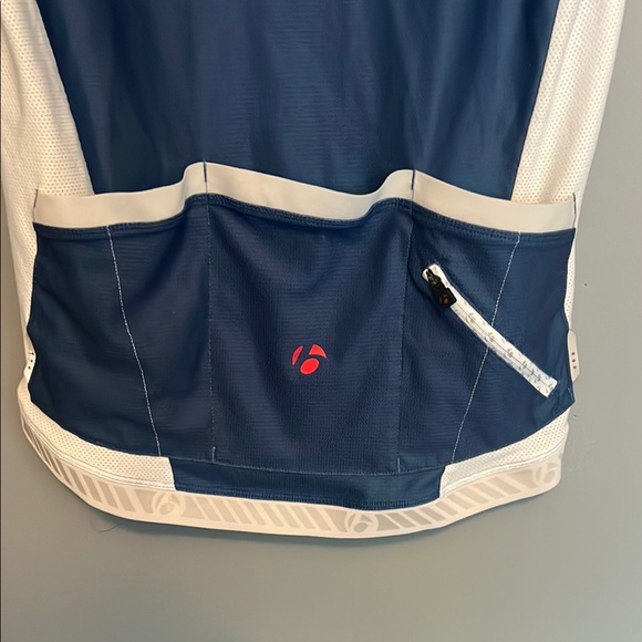 Retro Vintage Summer Bontrager Blue and White Men's Cycling Jersey SZ Medium - Picture 4 of 4
